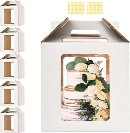 12x12x14 Inch Tall Cake Boxes with windows,10in 12in Tall Cake Carrier, Large Tiered Cake Box,Durable White Bakery Box, Layer Cake Box, large cake box(2pack)