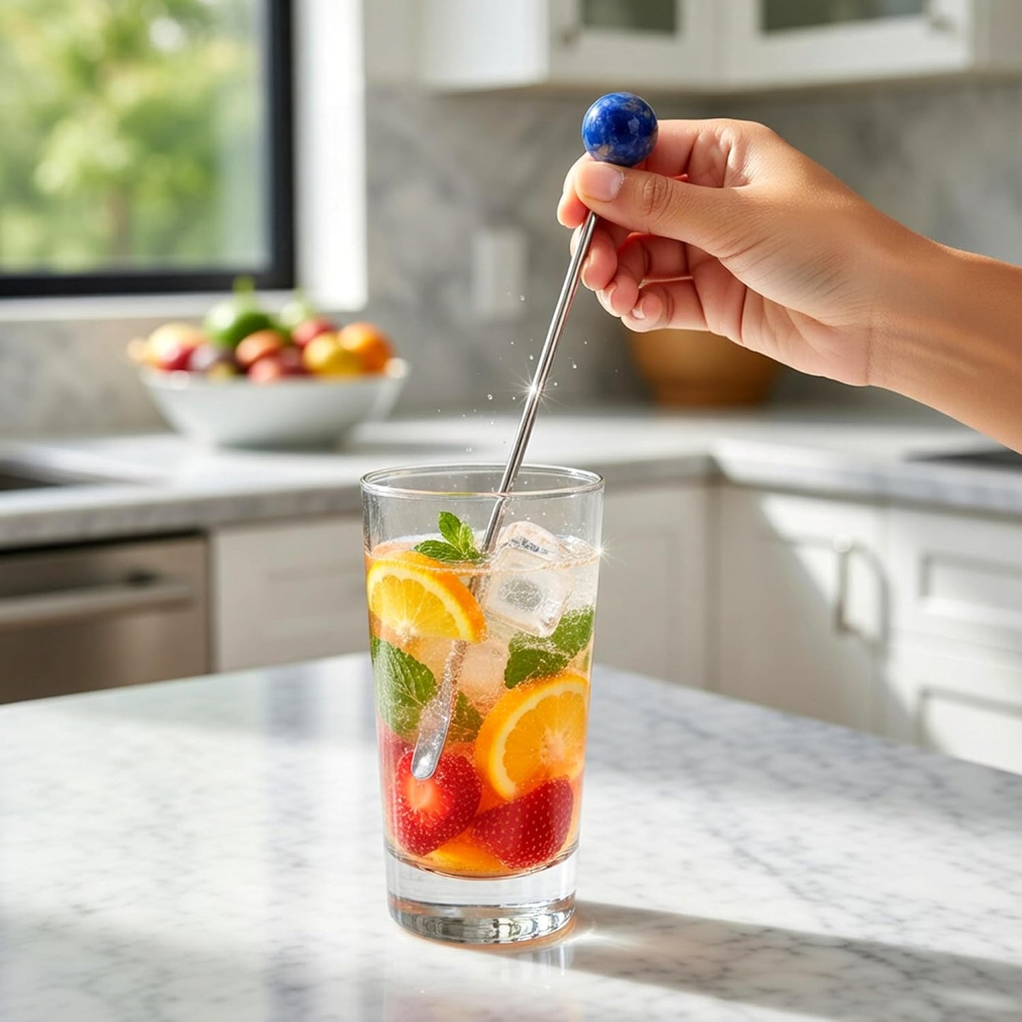 Homestia 7.5" Stainless Steel Cocktail Stirrers with Cute Animal Design, Set of 6 Reusable Swizzle Sticks for Coffee, Martini, Drinks - Dishwasher Safe Metal Bar Tools Stir Sticks