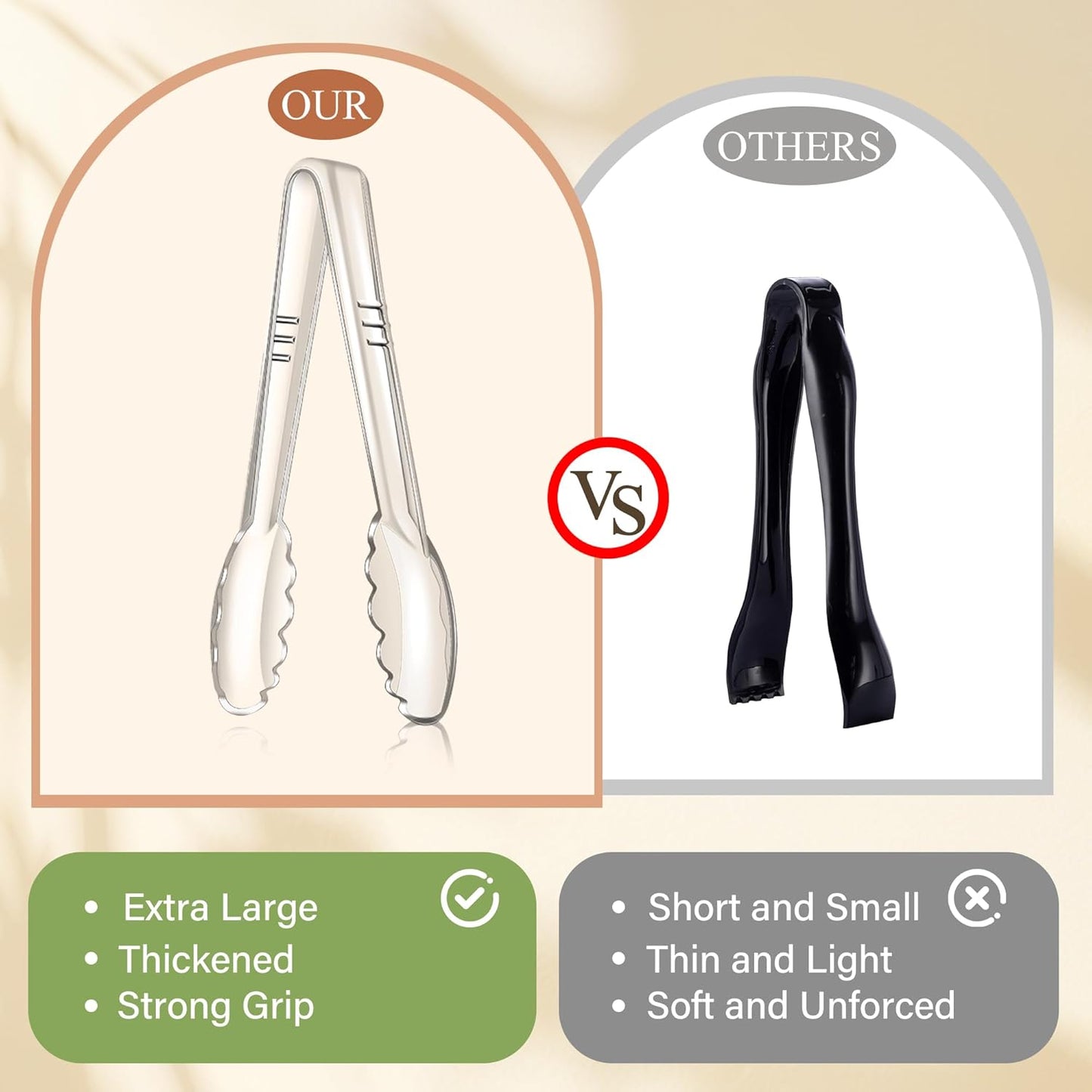 Disposable Plastic Serving Utensils Set (Black, 36 Pcs)