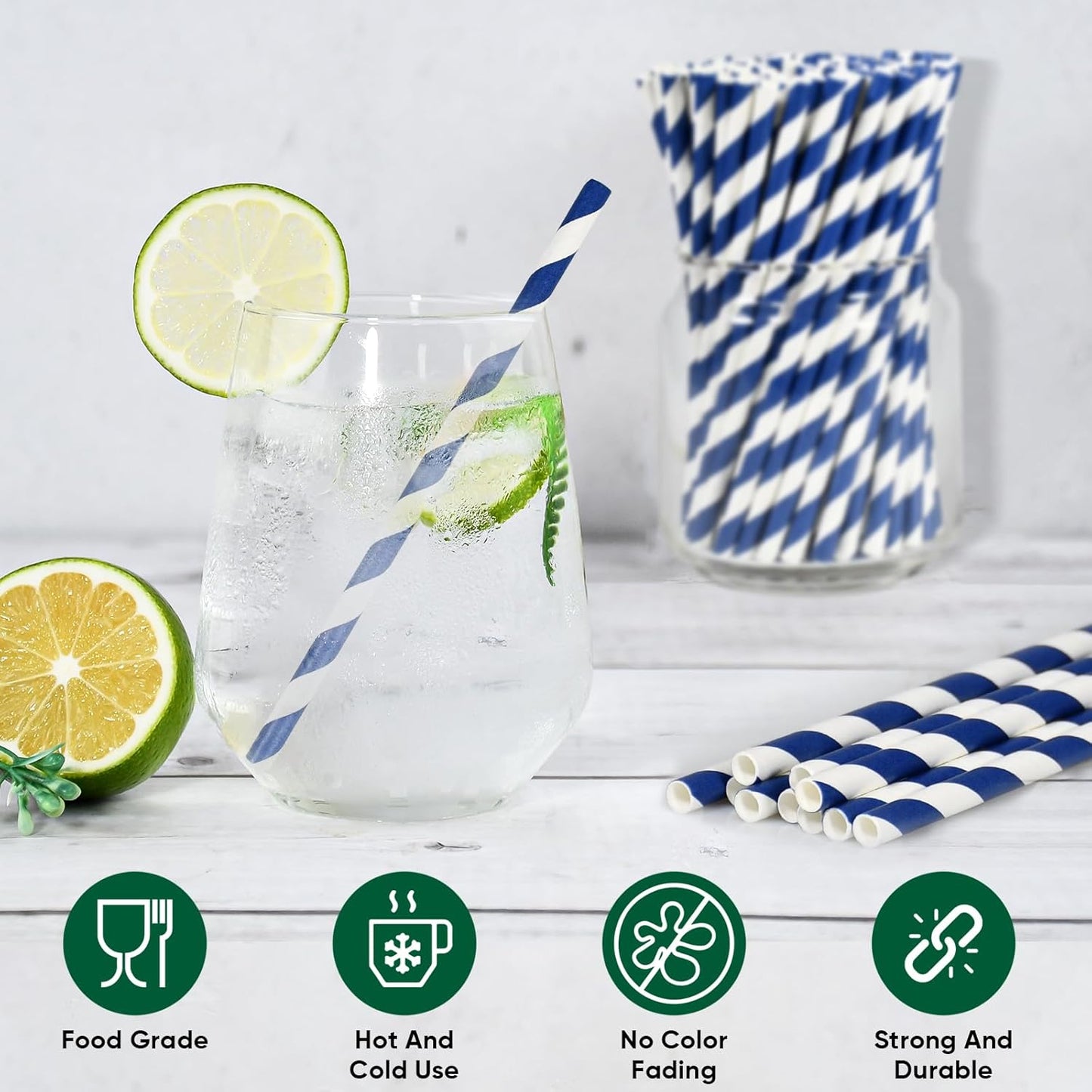5.75 inch Orange Paper Cocktail Straws, Short Disposable Drinking Straws 500 Counts, Unwrapped - Compostable