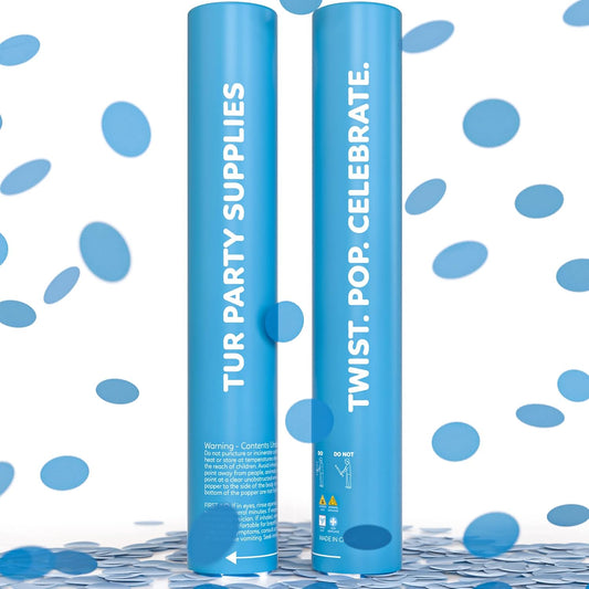 2 Pack Confetti Cannon Confetti Poppers | Biodegradable Red Confetti | TUR Party Supplies | Launches Up to 25ft | Giant (12 in) | Party Poppers for Graduation, Birthdays, Weddings, and Memorial Day