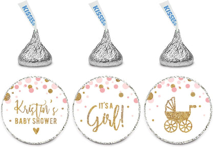 Andaz Press Blush Pink Gold Glitter Girl Baby Shower, Printable Table Tent Place Cards, 20-Pack, Seat Placement Cards Blank Place Cards For Table Settings Name Cards for Wedding, Graduation Food Cards - Colors A
