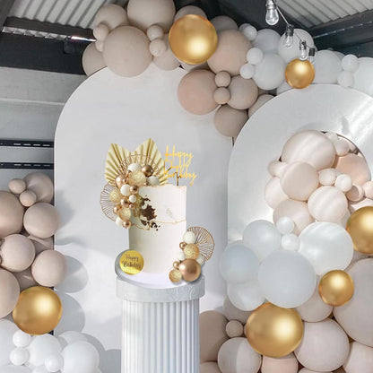 Blue White Gold Balls Cake Toppers Balls Birthday Cake Decorations for Birthday Boho Wedding Baby Shower Party Decoration (Blue White Gold)