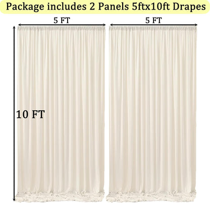 10ftx10ft Black Backdrop Curtains for Weddings Parties, Wrinkle Free 2 Panels Silky Polyester Photo Backdrop Drapes Back Drop Cloth Drapery for Birthday Mother'sDay Photography Background