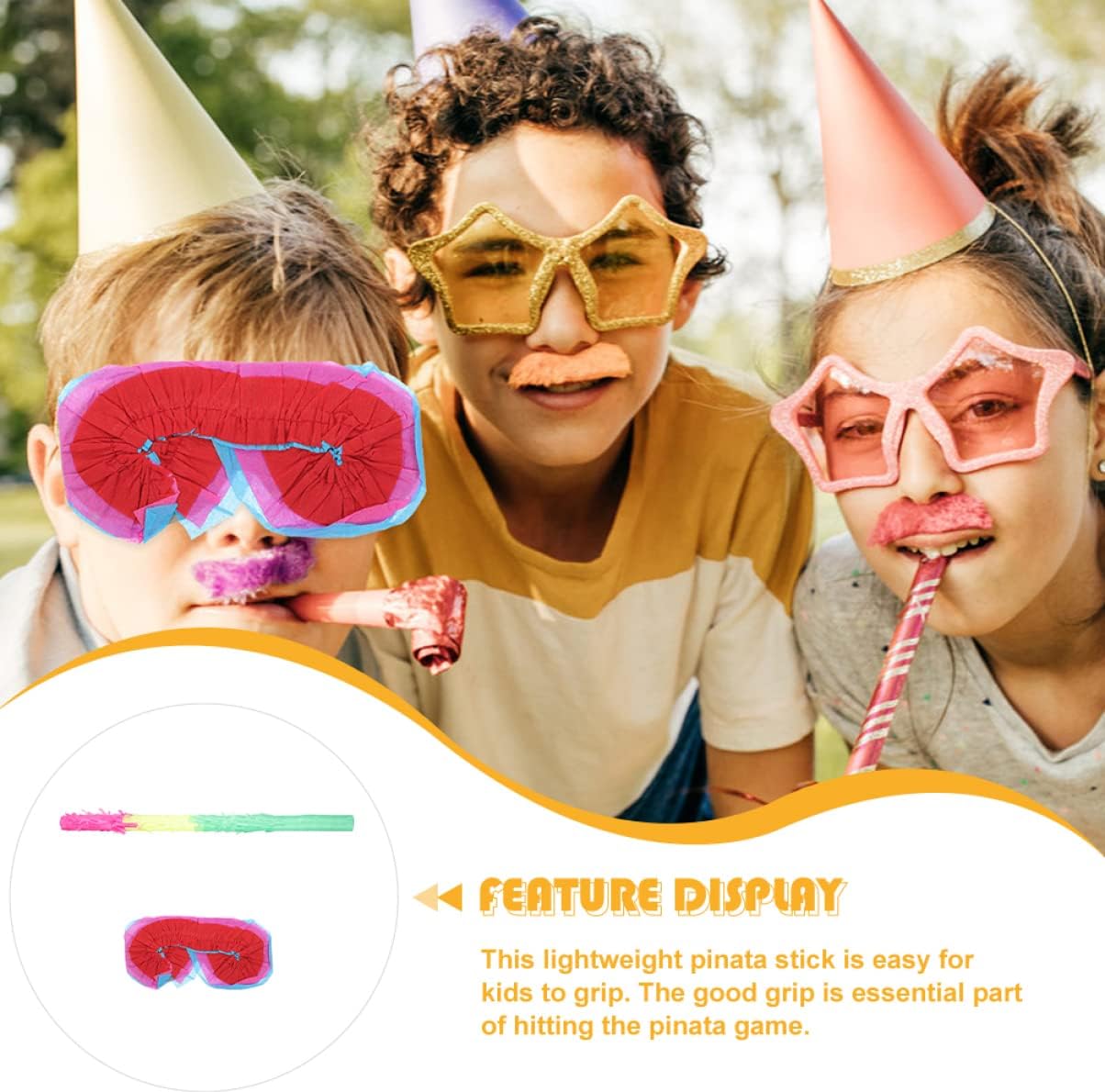 1 Set Pinata Props Paper Pinata Stick for Kids Stick for Party for Birthday Paper Colorful Blindfold Mask and Fun