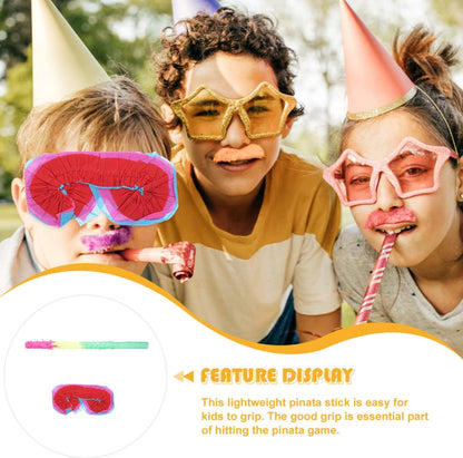 1 Set Pinata Props Paper Pinata Stick for Kids Stick for Party for Birthday Paper Colorful Blindfold Mask and Fun