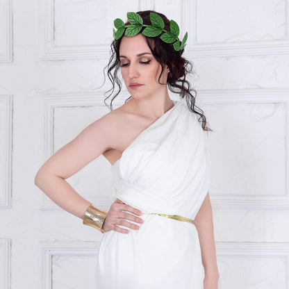 meekoo 6 Pieces Laurel Wreath Headband Greek Roman Leaf Crown Headpiece for Women Men Toga Costume Wedding Headwear (Gold)