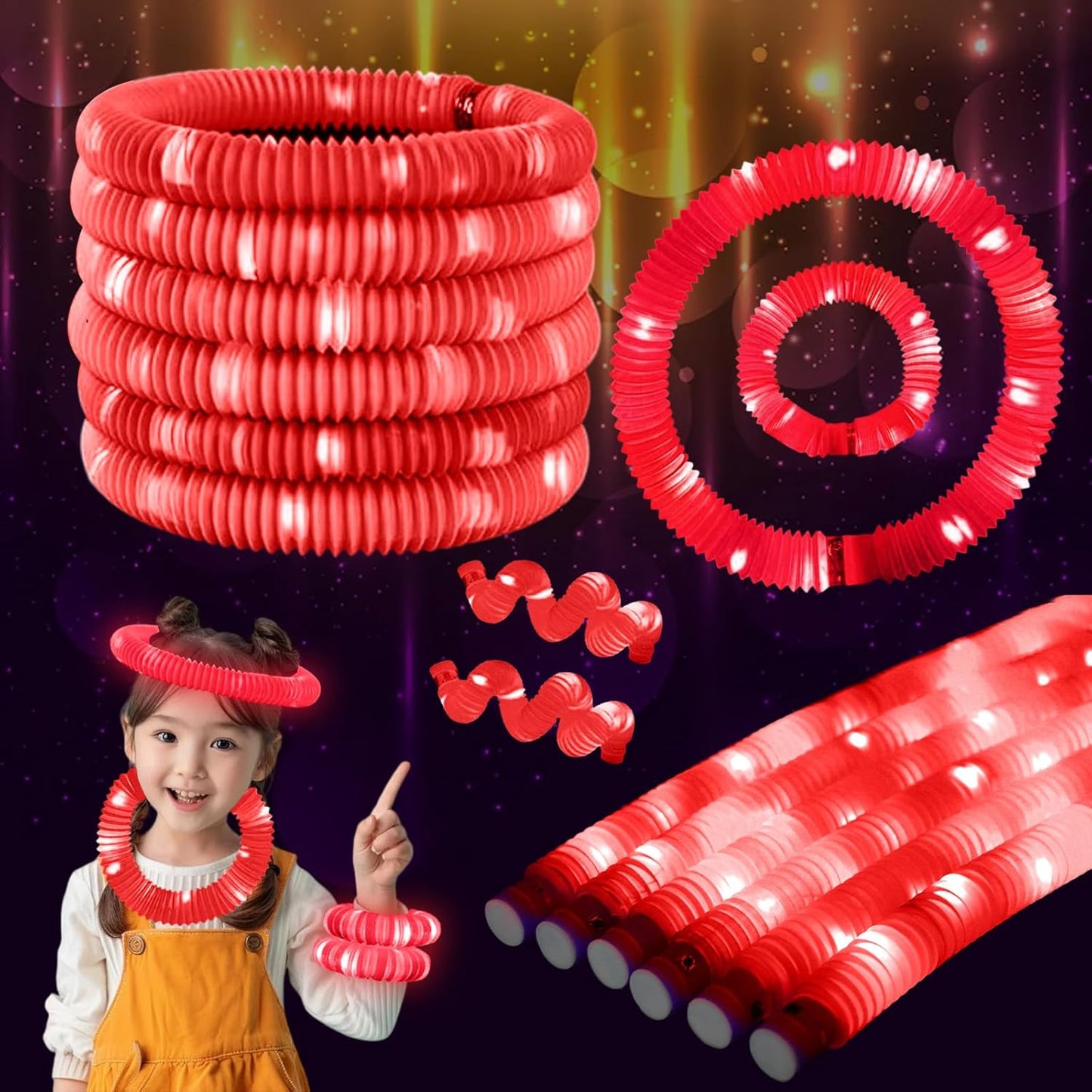 Orange 12PCS Glow Sticks Stocking Stuffers Party Favors-Glow in The Dark Party Supplies for Kids and Adults, Perfect for Festivals, Birthday Parties, Raves, Concerts, and Camping Decorations