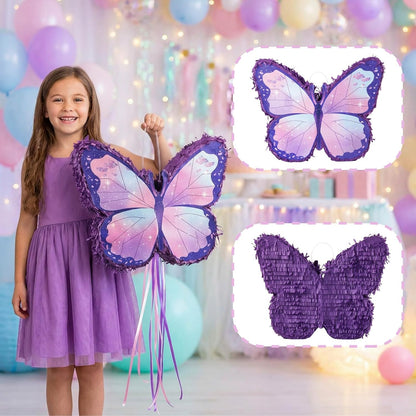 VinTS Butterfly Piñata,Kids Piñata with Blindfold and Stick for Girls Kids Butterfly Themed Party Games Birthday Party Girls Themed Party Decorations