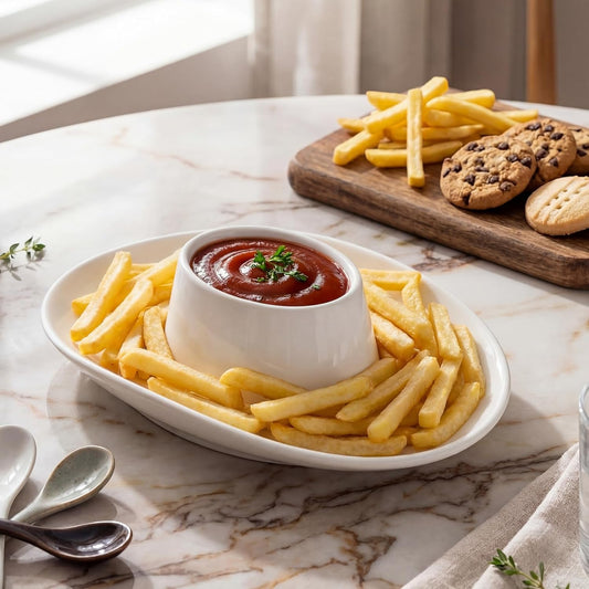 Cowboy Hat Chip and Dip Bowl Small Ceramic Chips and Salsa Serving Dish 2 Ways Serve 9 x 6 x 2.6'' for Salsa Fries Veggies Fruit Minimalist Decoration Mother's Day Hostess Housewarming Gift