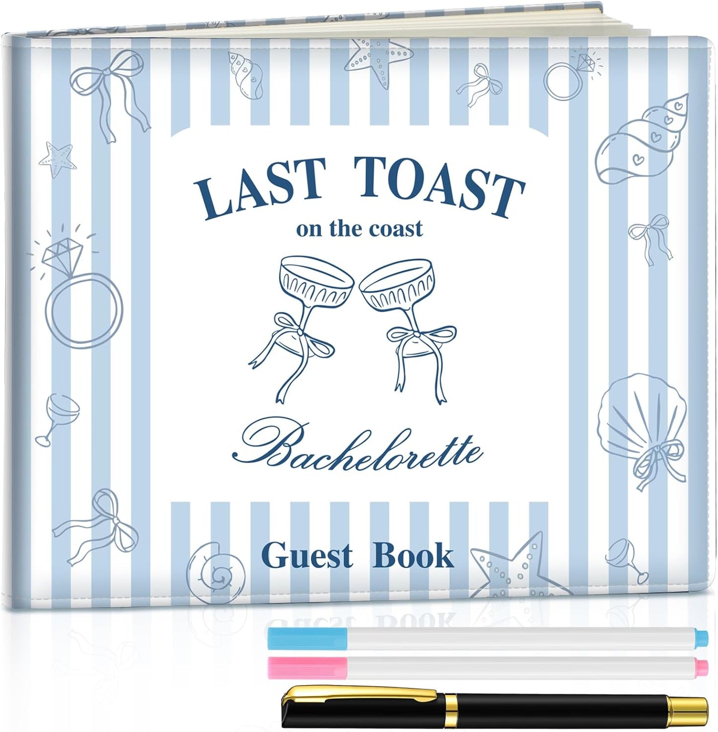 Patelai Bachelorette Party Guest Book with Pen, 8.7 x 7.1 Inches for Bridal Shower Scrapbook Photo Album Signature Memory Keepsake Book Bachelorette Wedding Party Favors, 56 Sheets