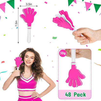 Junkin 48 Pcs Hand Clappers Bulk 7. 5 x 3. 5 Inches Noise Makers Party Favors Clapping Noise Maker Clacker for Birthdays Game Prizes Rewards Football Sporting Events Cheers Supplies (Black,White)