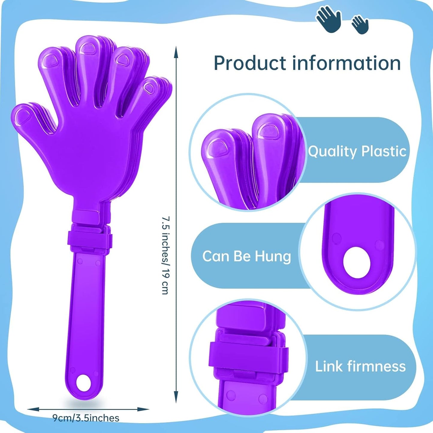 120 Pieces Coral Red Hand Clappers 7.5 Inch Clappers Noisemakers Noise Makers Plastic Clapper Party Favors Sporting Events Cheers Ball Dance Basketball Football Noisemakers （Coral Red）