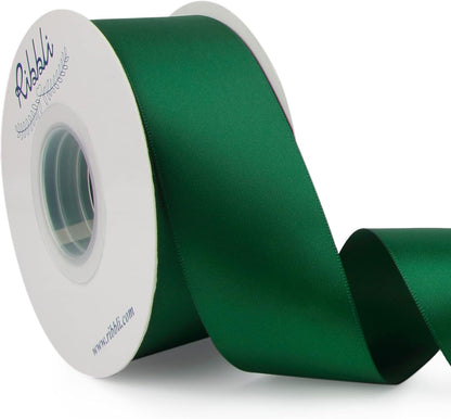 Ribbli Double Faced White Satin Ribbon,3/8” x Continuous 25 Yards,Fabric Ribbon use for Bows Bouquet,Gift Wrapping,Floral Arrangement