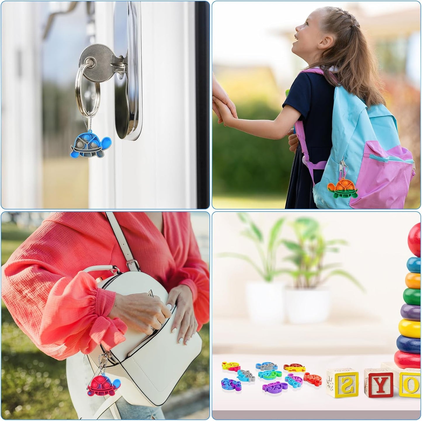 Pop Fidget Toys Bulk Its Party Favors for Kids 4-8 8-12 30 Pack Mini Pop Keychain It Small Fidgets for Classroom Prizes School End of Year Student Gifts from Teacher Birthday Goodie Bag Stuffers