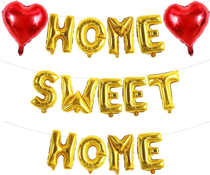 TONIFUL 16 Inch Cream White HOME SWEET HOME Letter Balloon,Decoraction for Housewarming, New Home Parties and Homecoming Celebrations,Ivory White Balloon Banner for Welcome Sign and Party Supplies