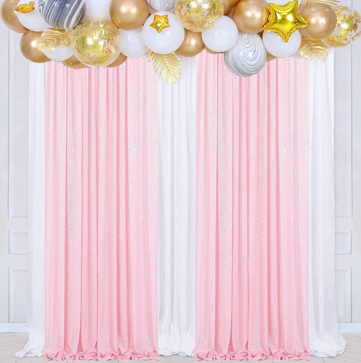 Poise3EHome Black Sequin Backdrop Curtains, 2 Panels 2FTx8FT Glitter Photo Booth Backdrop for Halloween Birthday Bachelorette Wednesday Twilight Party Decorations