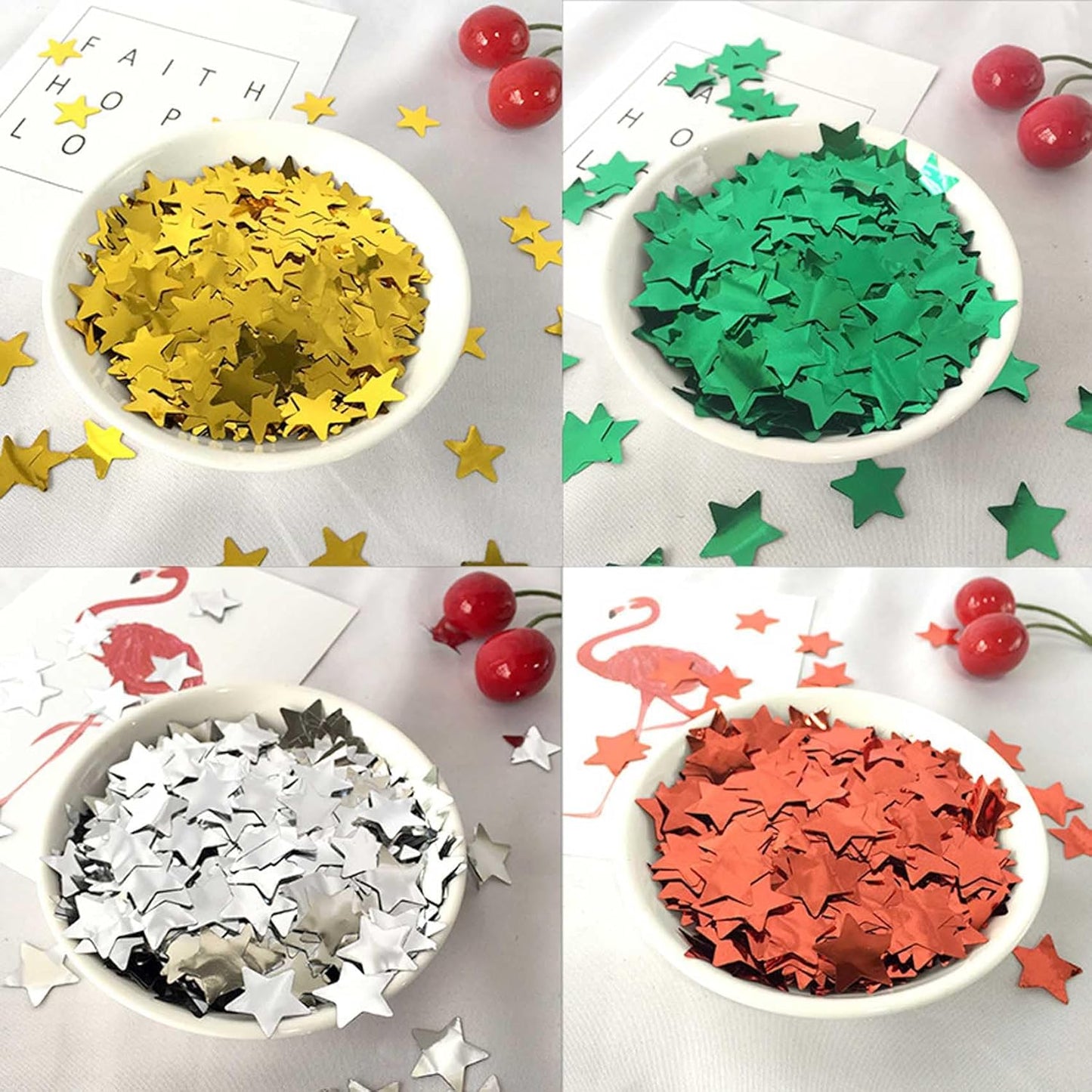 Rainbow Metallic Foil Star Confetti 0.78inch/2cm 8000PCS Table Confetti for Party Birthday Decoration or Filled Balloons