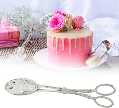 Salad Tongs, Zinc Alloy Kitchen Tongs, Bread Clips with Scissor Handles for Buffet, Appetizers, Party, Serving Food, Cooking