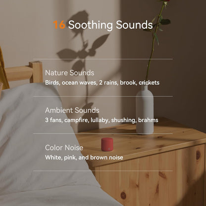 Dreamegg Portable Travel White Noise Machine for Sleep, Features Powerful Battery, Egg-Sized, 16 Nature Sounds, Timer, for Baby Adults Office Privacy Home Gift, Cream