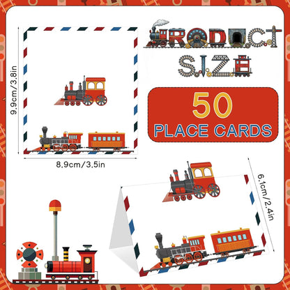 Construction Table Place Cards 50pcs Dump Truck Tent Cards Digger Excavator Food Labels Car Blank Name Card for Birthday Baby Shower Construct Theme Party Table Setting Supplies