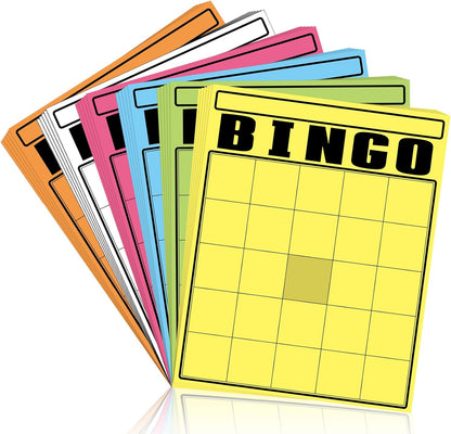 WinnerWhy 36 Pcs Blank Bingo Cards White Jumbo Bingo Game Board Make Your Own Cards Bulk Blank Large Sheet Squares Funny Game Board for Adult Party Square Fill in Gift