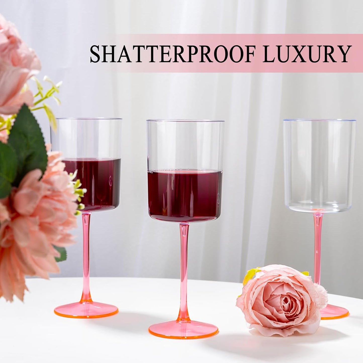 Ciaell 36 Pack Plastic Champagne Flutes - 6 Oz Disposable Champagne Glasses - Square Clear Plastic Toasting Glasses for Party Birthday Anniversary Wedding