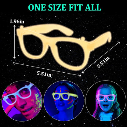Glow in The Dark Party Supplies, 10 Pack Glow in The Dark Party Glasses Photo Booth Props Neon Party Favors Decorations