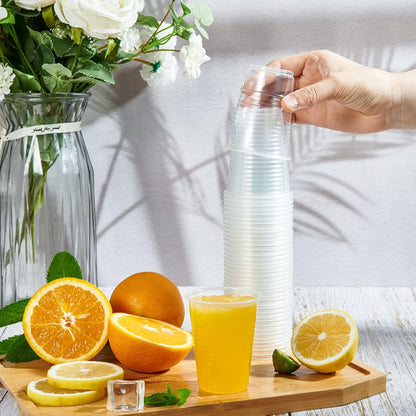 Lilymicky 500 Pack 9 oz Clear Plastic Cups, Disposable Drinking Cups, Plastic Party Cups for Birthday Parties, Picnics, Ceremonies, and Any Events