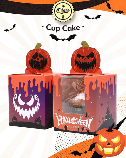 qiqee 60pcs Cupcake Boxes Individual Disposable White Single Box with Window 3.6 * 3.6 * 4.3inch Cupcake Containers/Holders