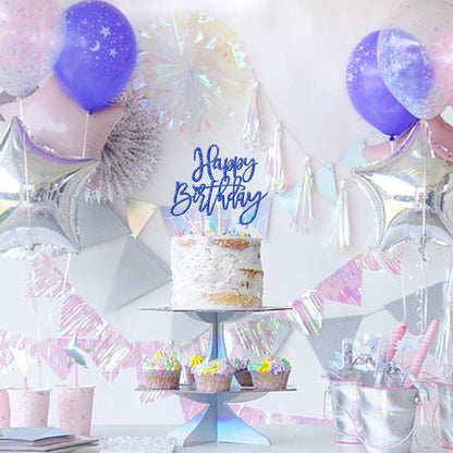 ZHUOWEISM 1 PCS Gold Happy Birthday & Anniversary Cake Topper
