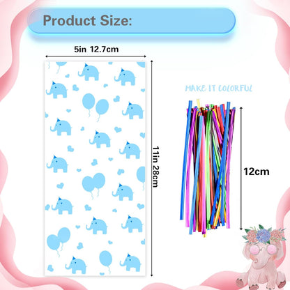 100 Pcs Star Printed 5"X 7" Gift Wrap Cello Cellophane Treat Bags Party Favor bags Clear Candy Cookie Bag Plastic Poly Goodie Storage Bag with Twist Ties for Bakery,Birthday, Wedding ,Party Decorations (Gold)