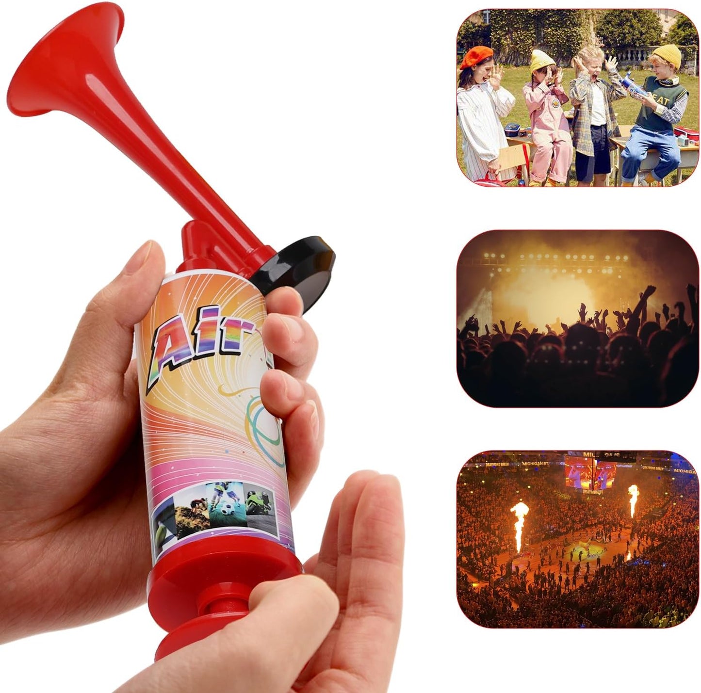 Noise Makers Prank Kit, Set of 2 Mini Air Horns, Loud Sound Non-Toxic Party Horns for Children, Fun Birthday Party Favors and Goodie Bag Fillers for Kids (Mini handheld air horn 2pcs)