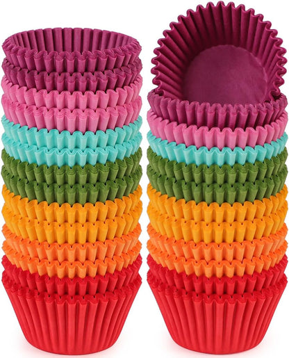 Caperci 500 Count Mini Cupcake Liners White Muffin Liners Greaseproof No Smell Small Cupcake Wrappers Baking Cups