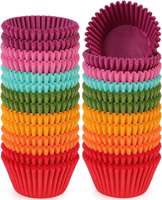 Caperci 500 Count Mini Cupcake Liners White Muffin Liners Greaseproof No Smell Small Cupcake Wrappers Baking Cups