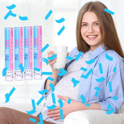 Gender Reveal Confetti Cannon - Set of 4 for Stunning Baby Gender Announcements, Perfect Gender Reveal Cannon for Parties and Celebrations (4 pink) (Non-Powder)