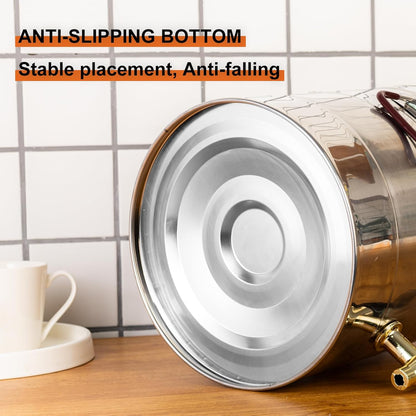 Stainless Steel Insulated Beverage Dispenser,Cold and Hot Drink Dispenser 2.64-Gallons 10 Liters Water Dispenser