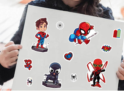 24 Sheets Cool Monster Sticker Cute Cartoon Charaters Make Your Own Sticker, Make a Face Stickers Party Favors Activities Gifts (c)