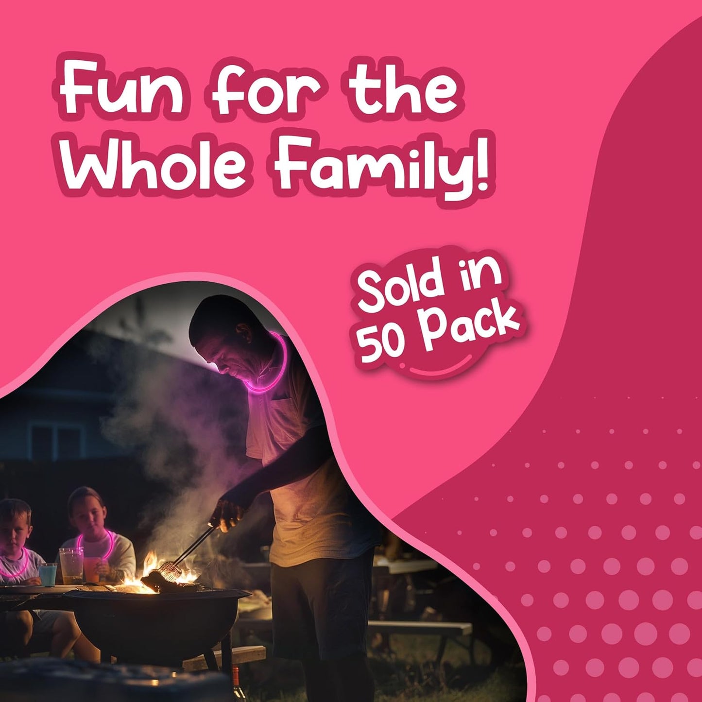Windy City Novelties 22” Glow Stick Necklaces – 50 Pack for Summer Parties, Camping & July 4th Celebrations (Purple)