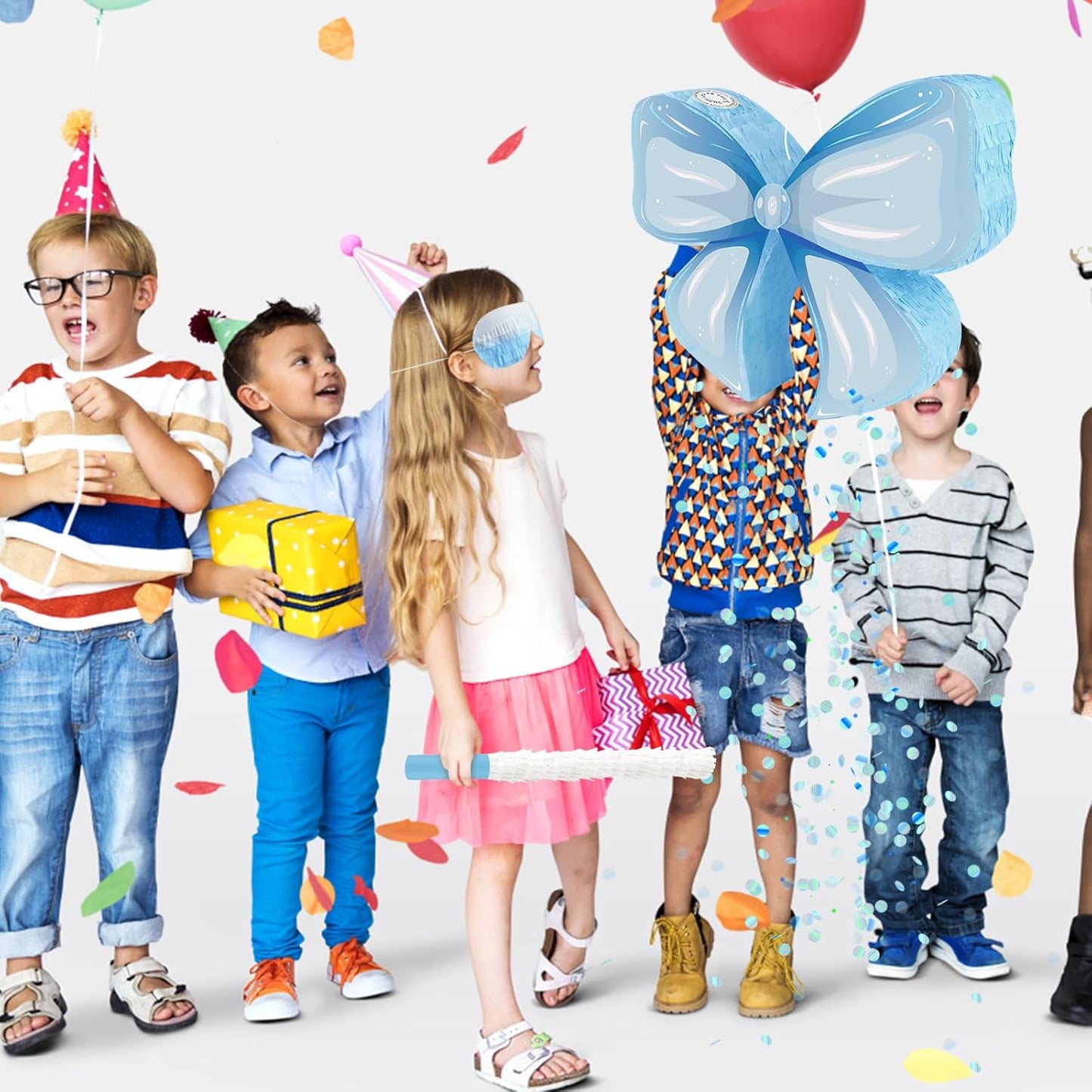 Hooqict Mexican Pinata with Blindfold and Bat Stick Party Pinata for Fiesta Carnival Cinco de Mayo Decorations Kids Adults Mexican Party Games Birthday Party Supplies