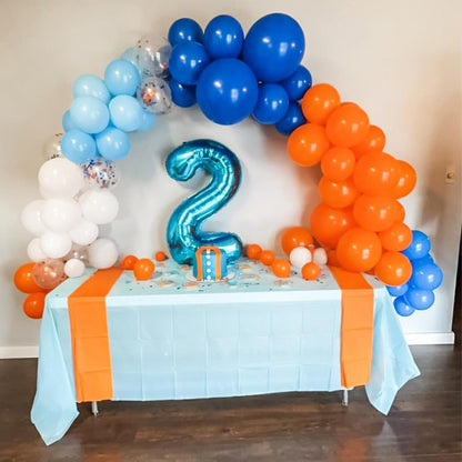 Blue Silver Balloons Set, 12 Inch Blue and Silver Balloons Dark Navy and Confetti Party Latex Balloon, Macaron Metallic Baby Blue Mixed Balloon for Birthday Graduation Baby Shower Wedding Retirement