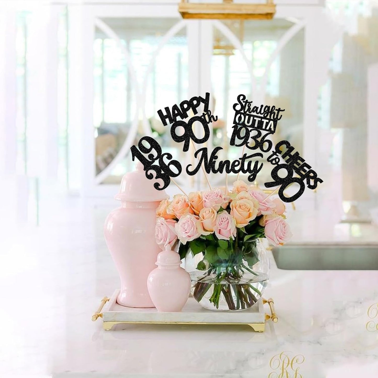 15 PCS 50th Birthday Centerpiece Sticks Fifty Happy 50th Straight Outta 1976 Table Flower Centerpieces Sticks Cheers to 50 Floral Decorations for 50th Birthday Party Centerpieces Supplies Black