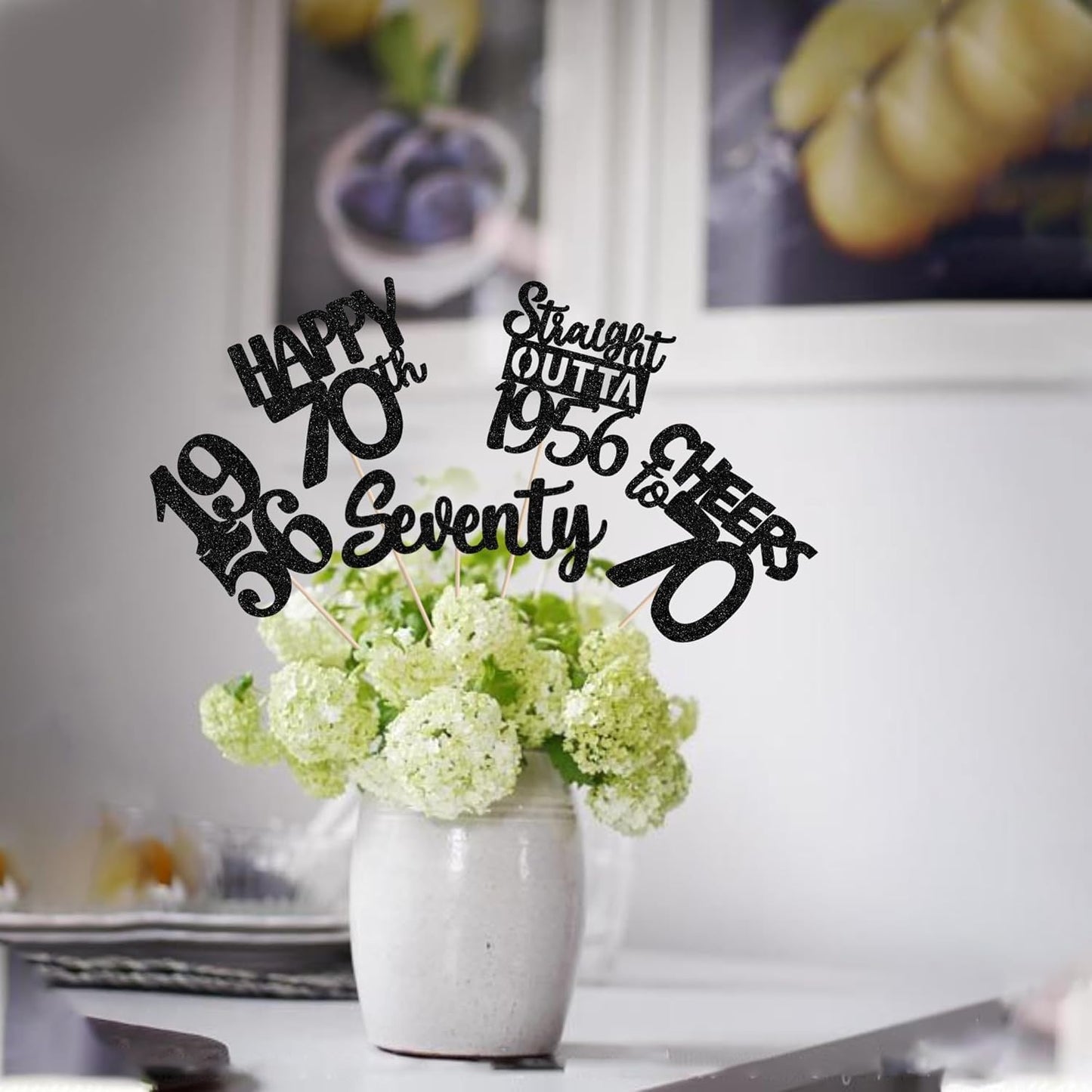 15 PCS 50th Birthday Centerpiece Sticks Fifty Happy 50th Straight Outta 1976 Table Flower Centerpieces Sticks Cheers to 50 Floral Decorations for 50th Birthday Party Centerpieces Supplies Black