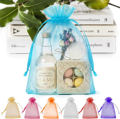 ANZNKU 50PCS Organza Bags 6x9 Large White Gift Bags for Candy Goodie Sachet Jewelry, Mesh Bag Drawstring Sheer Packaging Pouches for Wedding Favors Mother's Day Birthday Party Baby & Bridal Shower