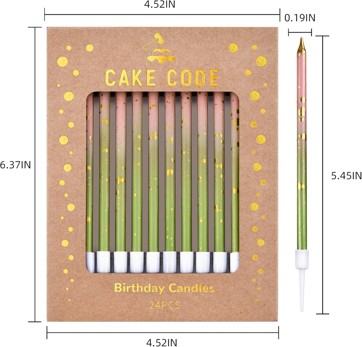 Pink Gold Long Thin Birthday Candles, Cake Candles, Birthday Parties, Wedding Decorations, Party Candles