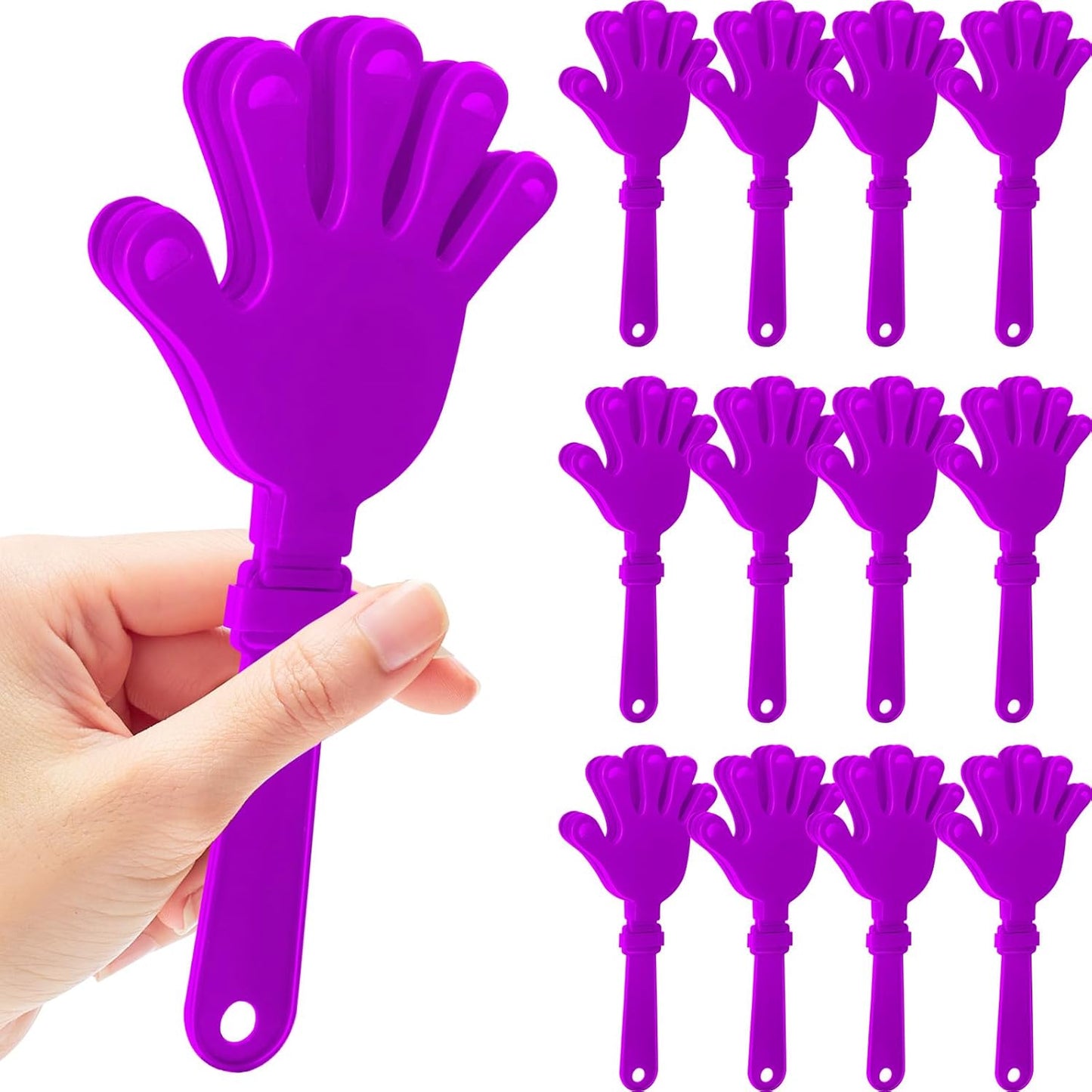 12 Pcs Hand Clappers Noisemakers 7.5 Inch Clappers Noisemakers Plastic Hand Clappers for Birthdays Game Football Sporting Events Cheers Supplies Dance Basketball Football Noisemakers(Yellow)