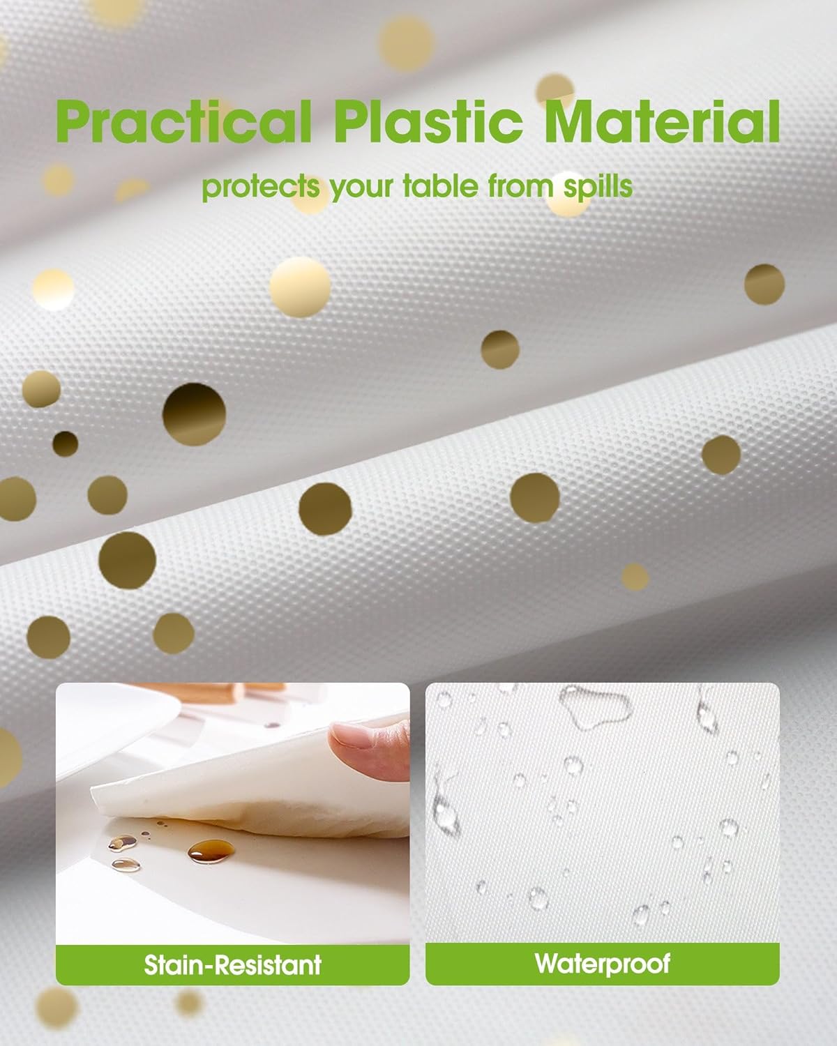 Pureegg Plastic Table Cloth 10 Pack, 54 x 108 Inch Disposable Table Cloths for Party, Picnic and Wedding, Rectangle, White - Colors A