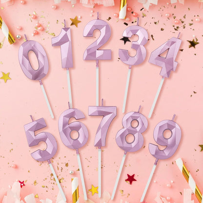 BEAN LIEVE Number Candles 0-9 Set - 10-Pack Diamond-Cut Birthday Candles, Cake Candles - Bulk Cake Decor for 1st-98th Birthdays, Photos, Parties - Kids Women Family Celebrations (Champagne Gold)