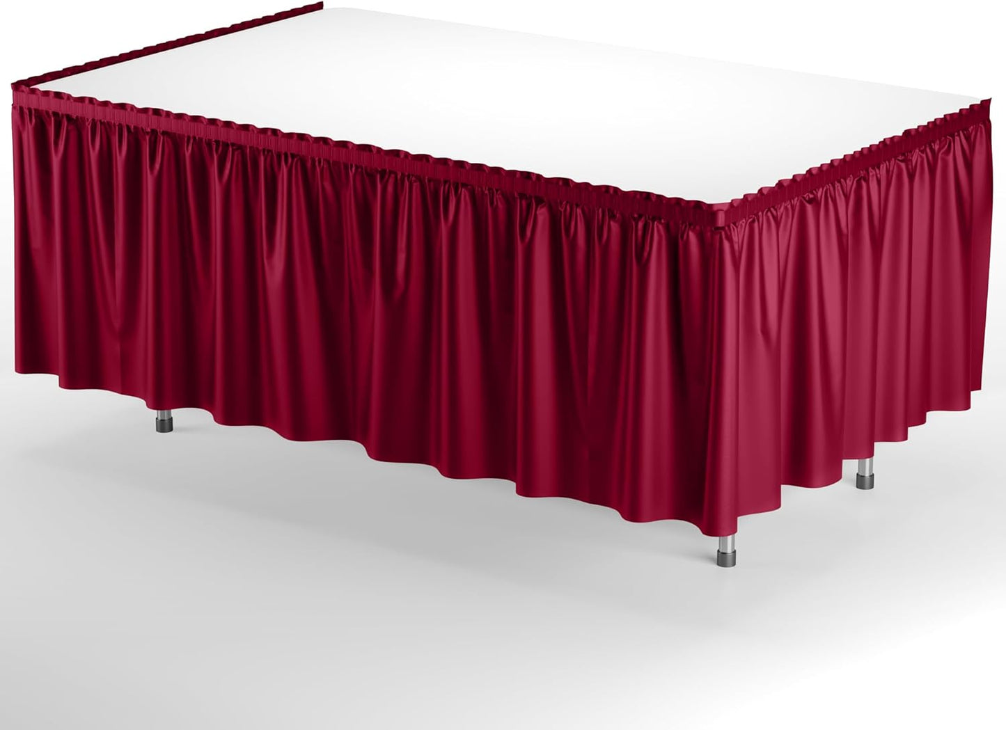Exquisite Ruffle Table Skirt Black 6 Pack 14 Ft Long Table Skirts for Rectangle Tables 6ft Plus or Round Tables Skirts with Adhesive Strip for Gender Reveal Decor & Happy Birthday Parties