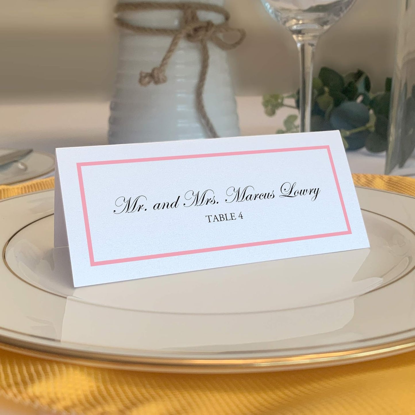 Single Line Border Printable Place Cards, Gold (Choose Color), Set of 60 (10 Sheets), Laser & Inkjet Printers - Wedding, Party, Dinner, and Special Events - Made in the USA